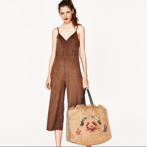 Zara Pants - Zara Faux Suede Jumpsuit Small